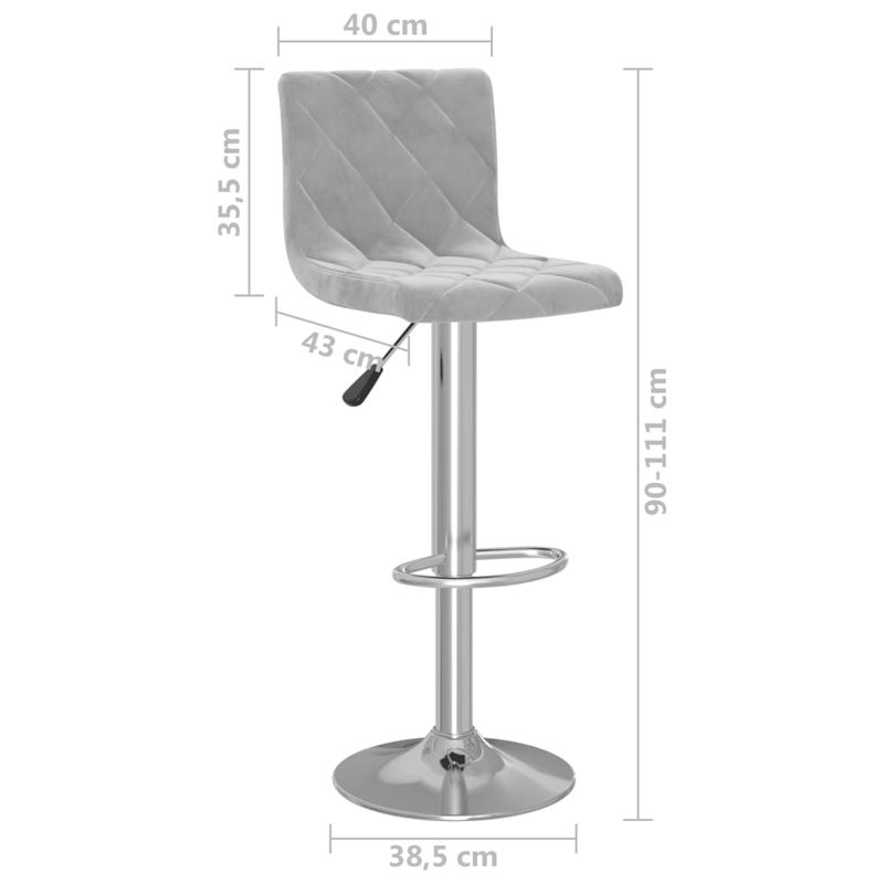 Casa si Gradina - Mobilier - Scaune si fotolii - Scaune - Scaune de bar, 2 buc., gri deschis, catifea - Infinity.ro