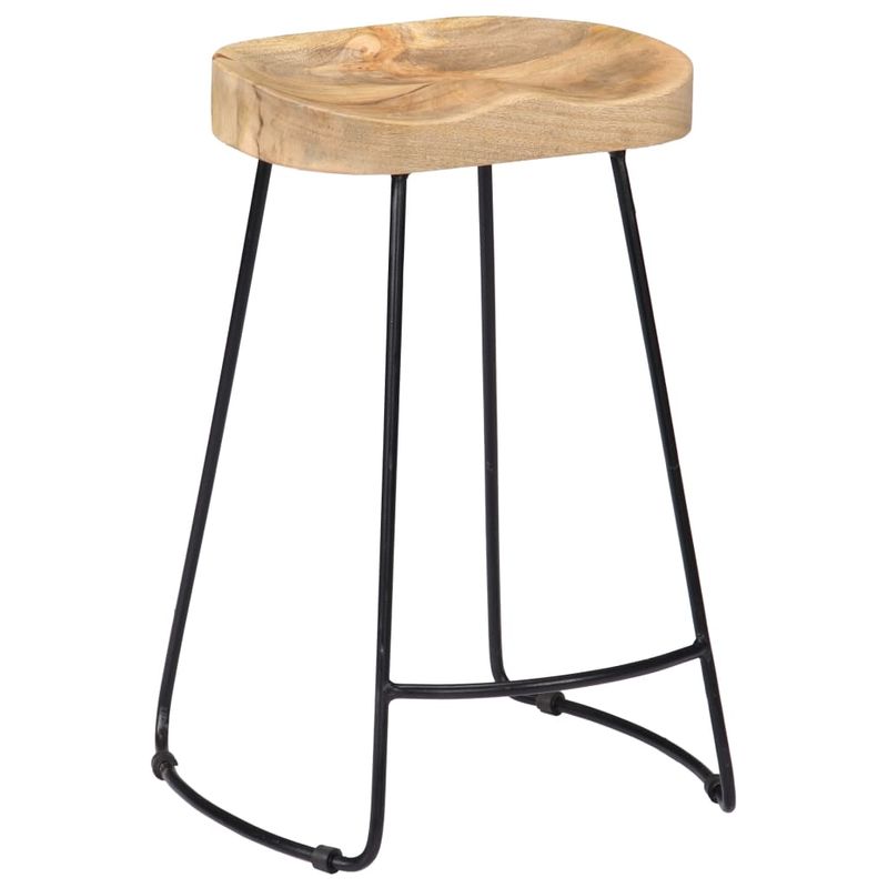 Casa si Gradina - Mobilier - Scaune si fotolii - Scaune - Scaune de bar Gavin, 2 buc., lemn masiv de mango, maro deschis, mărime 45x40x62 cm - Infinity.ro