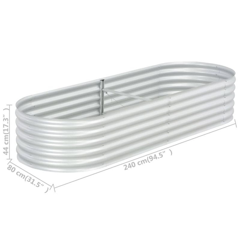 Casa si Gradina - Gradinarit si plante - Plante si ghivece - Ghivece si suporturi - Strat inaltat gradina argintiu 240x80x44 cm otel galvanizat - Infinity.ro