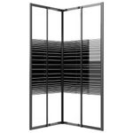Casa si Gradina - Sanitare - Cazi si cabine de dus - Cabine dus - Cabina de dus cu dungi, negru, 90x70x180 cm, ESG - Infinity.ro