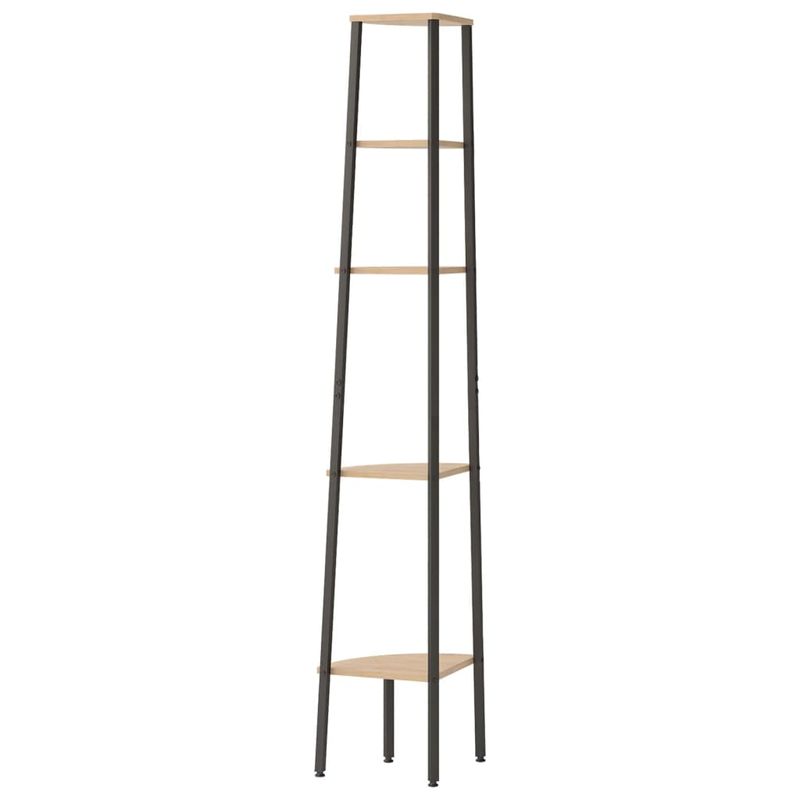 Casa si Gradina - Mobilier - Biblioteci si rafturi - Biblioteci - Raft de colt cu 5 niveluri maro deschis/negru 45,5x31,5x180 cm - Infinity.ro