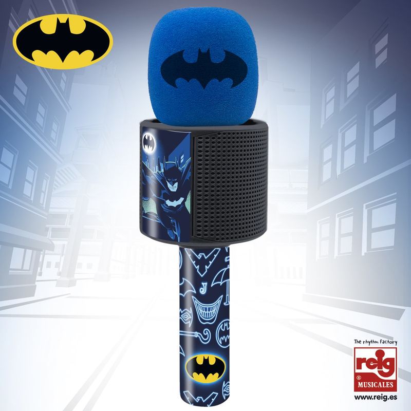 Jucarii, Copii si Bebe - Jucarii si jocuri - Jucarii de rol - Instrumente muzicale de jucarie - Microfon cu conexiune bluetooth Batman - Infinity.ro