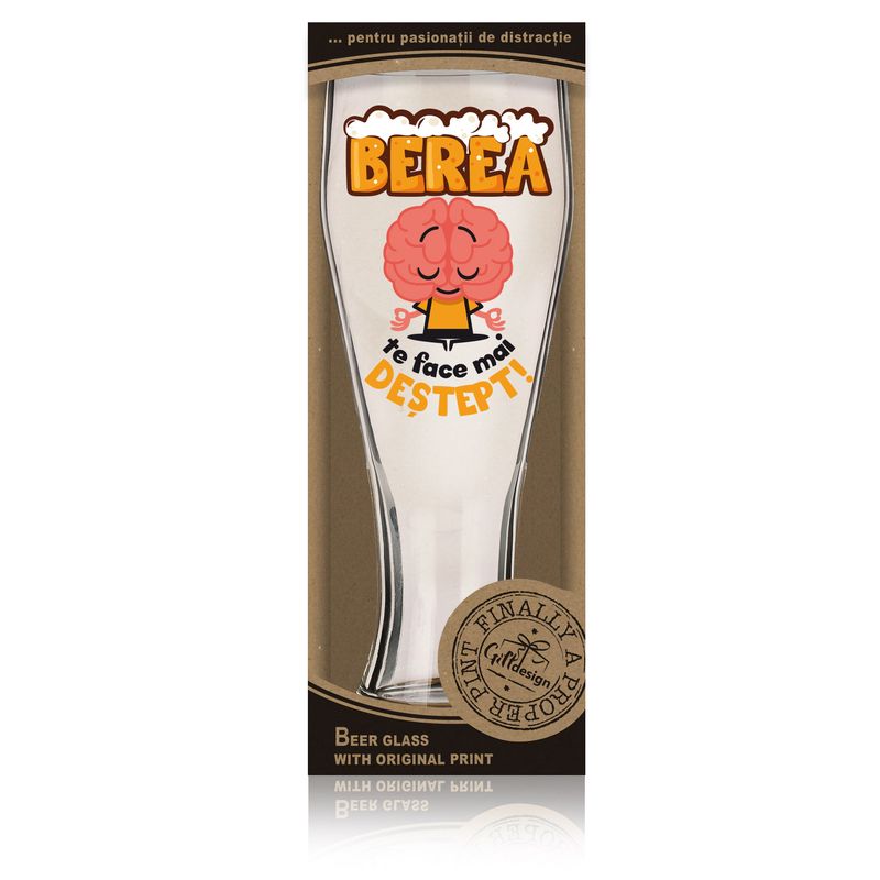 Casa si Gradina - Bucatarie si vesela - Cani si pahare - Pahare - Pahar bere Berea te face mai destept! - Infinity.ro