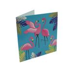 Market - Cadouri - Felicitari - Felicitare Gold Square Flamingos - Infinity.ro