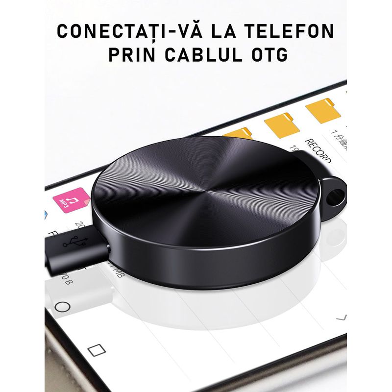 TV, Audio-Video si Foto - Portabile audio - Reportofoane - Mini reportofon breloc, S30, activare vocala, 8 GB - Infinity.ro