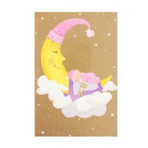 Felicitare Gold Sleepy Pink Moon