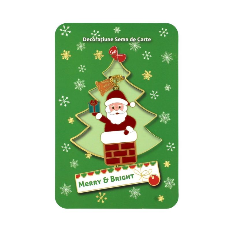 Carti si Birotica/Carti/Accesorii pentru cititori - Decoratiune semn de carte Mos Craciun - Infinity.ro