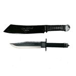 Casa si Gradina - Bucatarie si vesela - Vesela si tacamuri - Cutite si seturi de cutite - Set Cutit de vanatoare,40 cm si Maceta Rambo 56,5 cm, IdeallStore®, Teaca inclusa - Infinity.ro