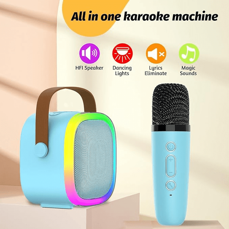 TV, Audio-Video si Foto - Portabile audio - Boxe portabile - Boxa cu Microfon karaoke Smart copii, difuzor Wireless, Albastru ABYZ - Infinity.ro