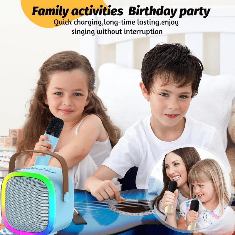 TV, Audio-Video si Foto - Portabile audio - Boxe portabile - Boxa cu Microfon karaoke Smart copii, difuzor Wireless, Albastru ABYZ - Infinity.ro