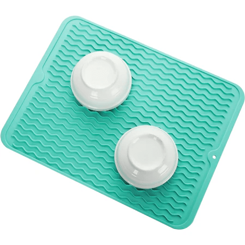 Casa si Gradina - Bucatarie si vesela - Organizare si depozitare bucatarie - Scurgator vase - Scurgator pentru vase mare din silicon rezistent la caldura, verde - Infinity.ro