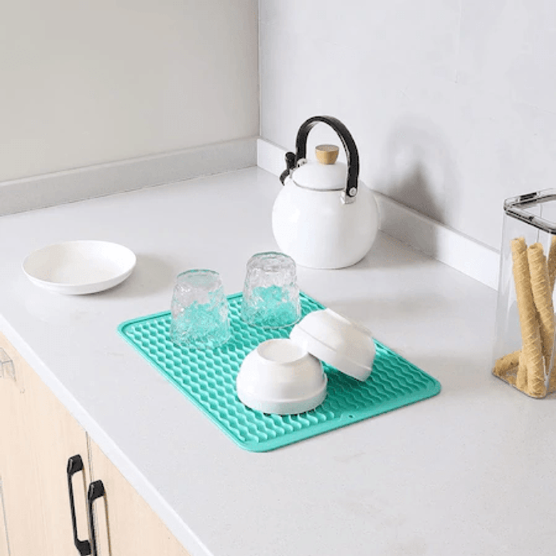 Casa si Gradina - Bucatarie si vesela - Organizare si depozitare bucatarie - Scurgator vase - Scurgator pentru vase mare din silicon rezistent la caldura, verde - Infinity.ro