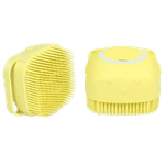 Ingrijire personala si Cosmetice - Ingrijire personala - Ingrijire corp - Bureti de baie - Burete din silicon moale pentru curatarea corpului, cu rezervor de sampon, gel de dus, 8,5 x 8 x 5,5 cm culoare galben - Infinity.ro