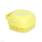 Ingrijire personala si Cosmetice - Ingrijire personala - Ingrijire corp - Bureti de baie - Burete din silicon moale pentru curatarea corpului, cu rezervor de sampon, gel de dus, 8,5 x 8 x 5,5 cm culoare galben - Infinity.ro