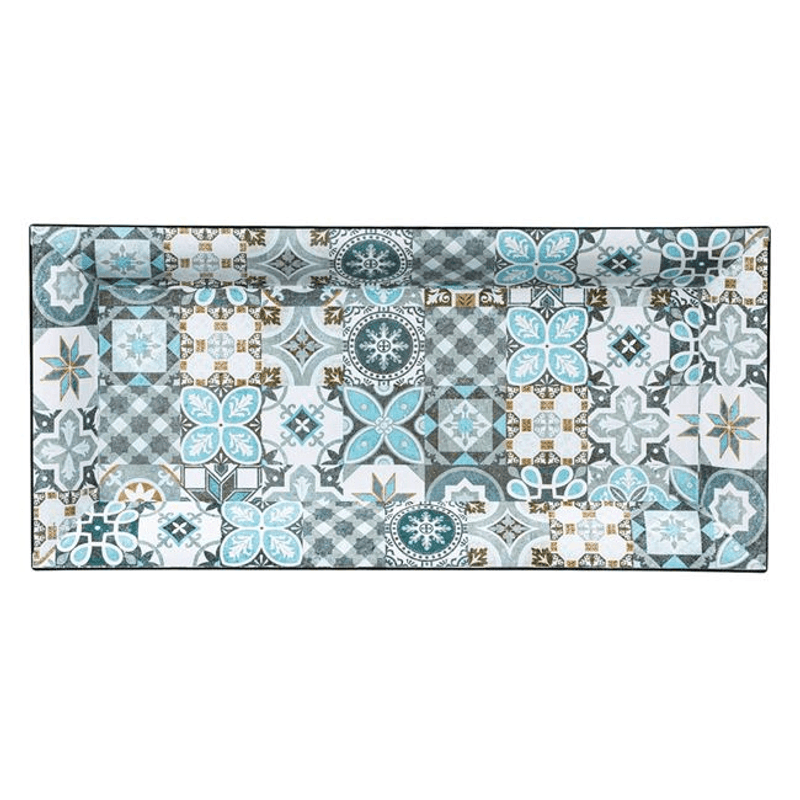 Casa si Gradina - Bucatarie si vesela - Ustensile bucatarie - Tavi servire - Platou Decorativ din Plastic Dreptunghiular Tiles Albastru 36x17x2.5cm ABYZ - Infinity.ro