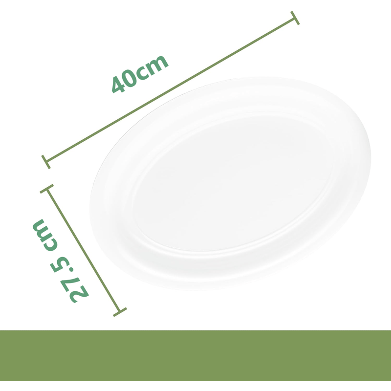 Casa si Gradina - Bucatarie si vesela - Vesela si tacamuri - Platouri de bucatarie - Platou Oval de Plastic Alb 40x27.5x6cm, Adanc ABYZ - Infinity.ro
