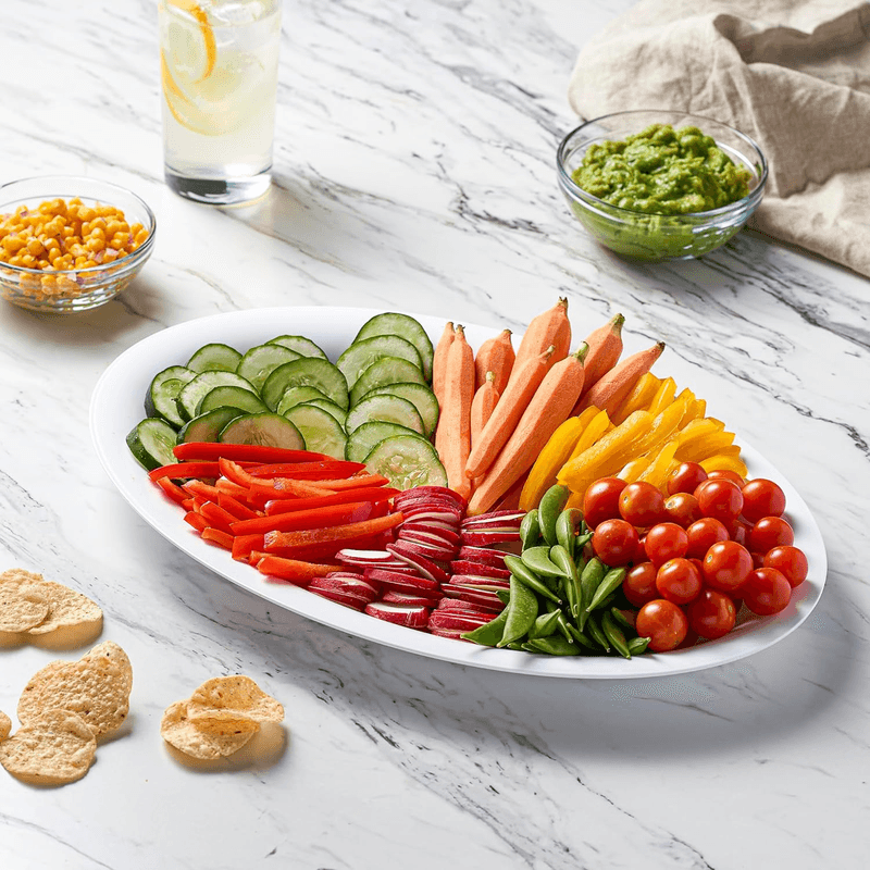 Casa si Gradina - Bucatarie si vesela - Vesela si tacamuri - Platouri de bucatarie - Platou Oval de Plastic Alb 40x27.5x6cm, Adanc ABYZ - Infinity.ro