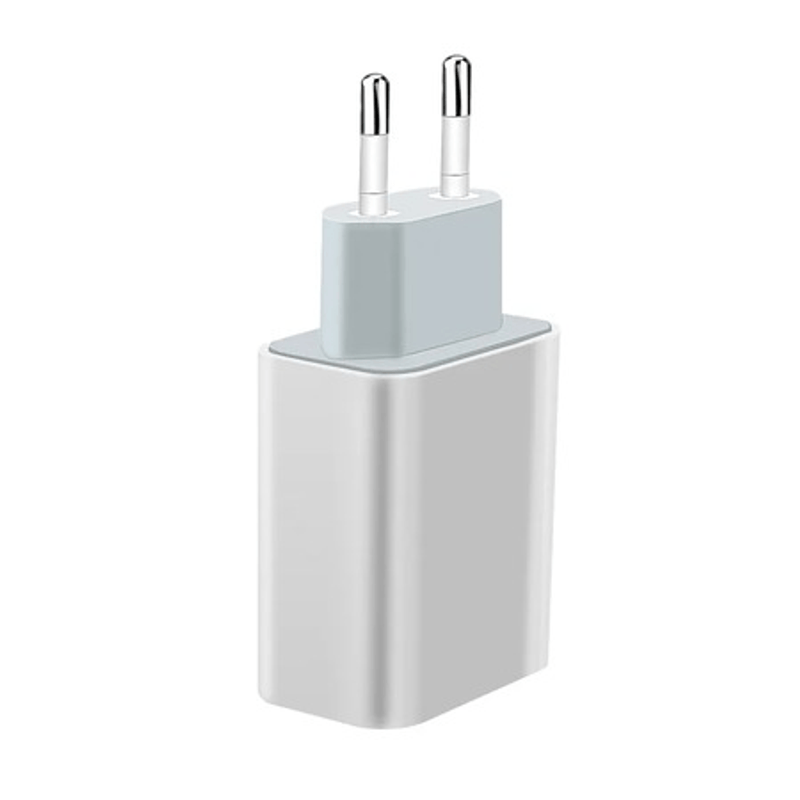 Laptop, Telefoane si Tablete - Telefoane mobile si accesorii - Accesorii Telefoane - Incarcatoare telefoane - Incarcator retea PD 18W, 2 iesiri USB-C si USB A alb gri - Infinity.ro