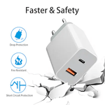 Laptop, Telefoane si Tablete - Telefoane mobile si accesorii - Accesorii Telefoane - Incarcatoare telefoane - Incarcator retea PD 18W, 2 iesiri USB-C si USB A alb gri - Infinity.ro