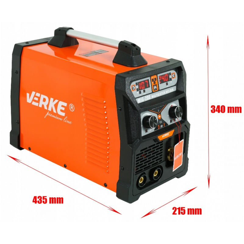Casa si Gradina - Constructii - Scule electrice si accesorii - Aparate de sudura - Aparat de sudura 3 in 1 argon cu sarma MIG/MAG+ TIG + MMA 200A V75014 Verke - Infinity.ro