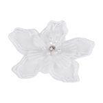 Casa si Gradina - Decoratiuni - DIY - Articole mercerie - Floare textila cu margele pentru decorare haine, diametru 8 cm, Alb - Infinity.ro