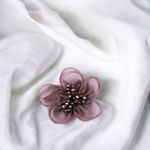 Casa si Gradina - Decoratiuni - DIY - Articole mercerie - Floare din organza cu margele pentru cusut sau lipit pe haine, diametru 4.5 cm, Bordo - Infinity.ro