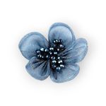 Casa si Gradina - Decoratiuni - DIY - Articole mercerie - Floare din organza cu margele pentru cusut sau lipit pe haine, diametru 4.5 cm, Albastru - Infinity.ro