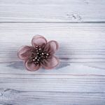 Casa si Gradina - Decoratiuni - DIY - Articole mercerie - Floare din organza cu margele pentru cusut sau lipit pe haine, diametru 4.5 cm, Bordo - Infinity.ro