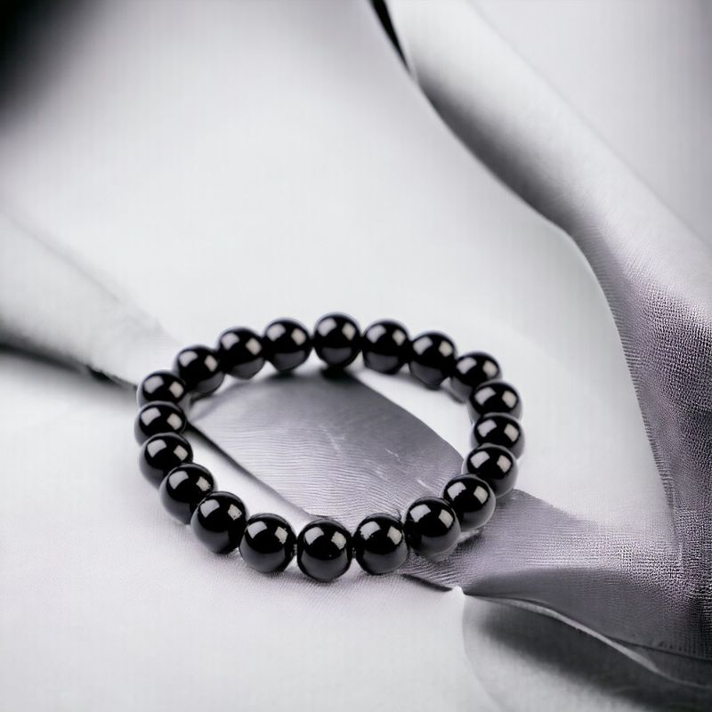 Fashion, accesorii si bijuterii - Femei - Bijuterii femei - Bratari femei - Bratara elastica din perle de sticla Crisalida, lungime 21 cm, Negru - Infinity.ro