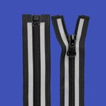 Casa si Gradina - Decoratiuni - DIY - Articole mercerie - Fermoar spiralat detasabil reflectorizant Crisalida, nr. 5, lungime 75 cm, Negru - Infinity.ro