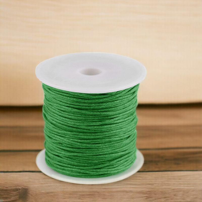 Casa si Gradina - Decoratiuni - DIY - Articole mercerie - Snur din bumbac cerat Crisalida, diametru 1 mm, lungime 20 m, Verde - Infinity.ro