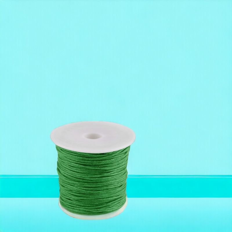 Casa si Gradina - Decoratiuni - DIY - Articole mercerie - Snur din bumbac cerat Crisalida, diametru 1 mm, lungime 20 m, Verde - Infinity.ro