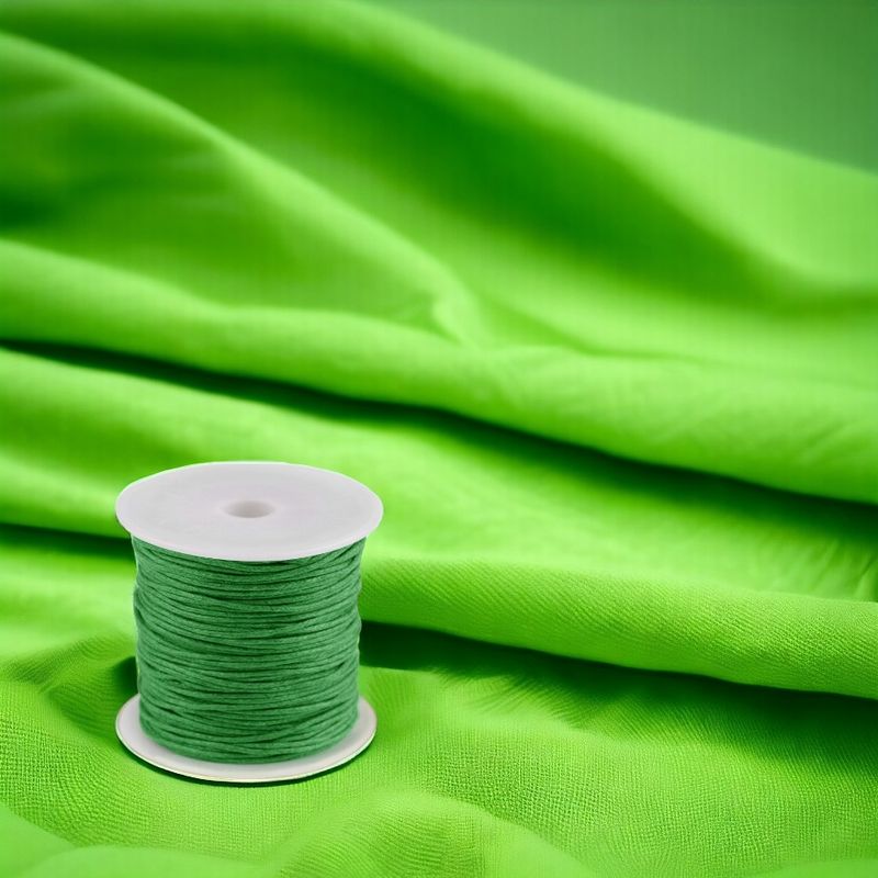 Casa si Gradina - Decoratiuni - DIY - Articole mercerie - Snur din bumbac cerat Crisalida, diametru 1 mm, lungime 20 m, Verde - Infinity.ro