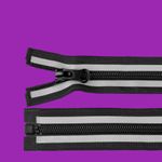 Casa si Gradina - Decoratiuni - DIY - Articole mercerie - Fermoar spiralat detasabil reflectorizant Crisalida, nr. 5, lungime 75 cm, Negru - Infinity.ro