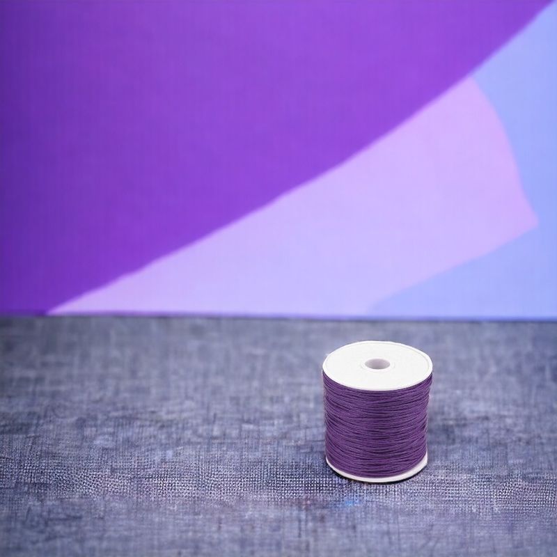Casa si Gradina - Decoratiuni - DIY - Articole mercerie - Snur din bumbac cerat Crisalida, diametru 1 mm, lungime 20 m, Violet - Infinity.ro