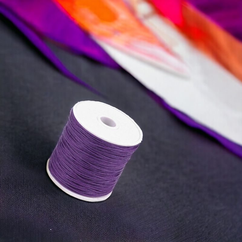 Casa si Gradina - Decoratiuni - DIY - Articole mercerie - Snur din bumbac cerat Crisalida, diametru 1 mm, lungime 20 m, Violet - Infinity.ro