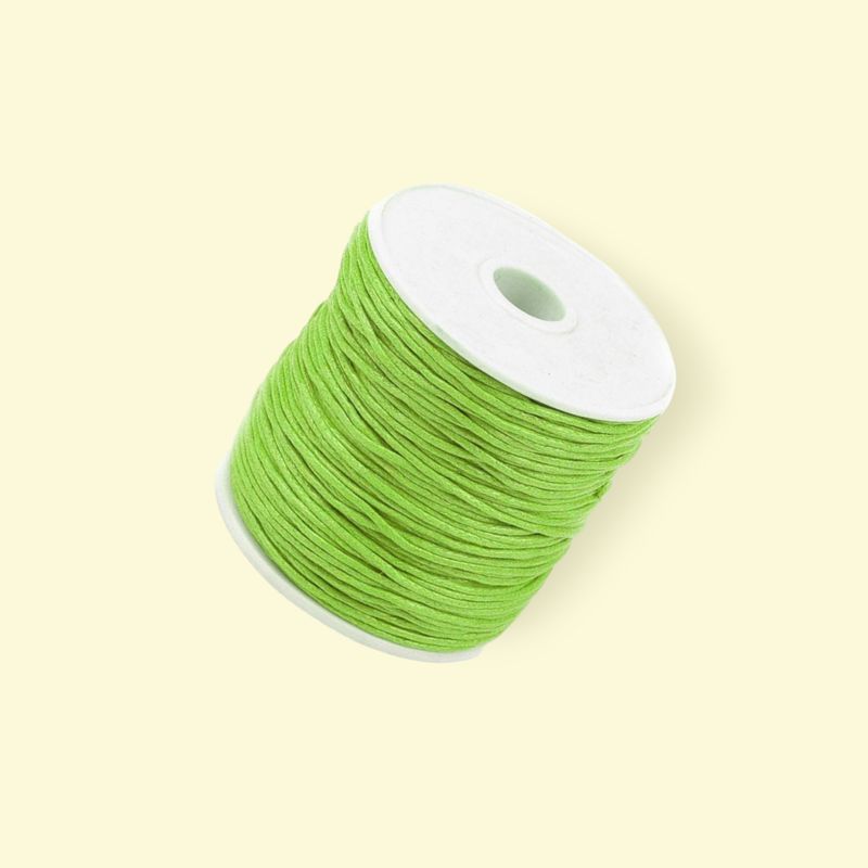 Casa si Gradina - Decoratiuni - DIY - Articole mercerie - Snur din bumbac cerat Crisalida, diametru 1 mm, lungime 20 m, Verde lime - Infinity.ro