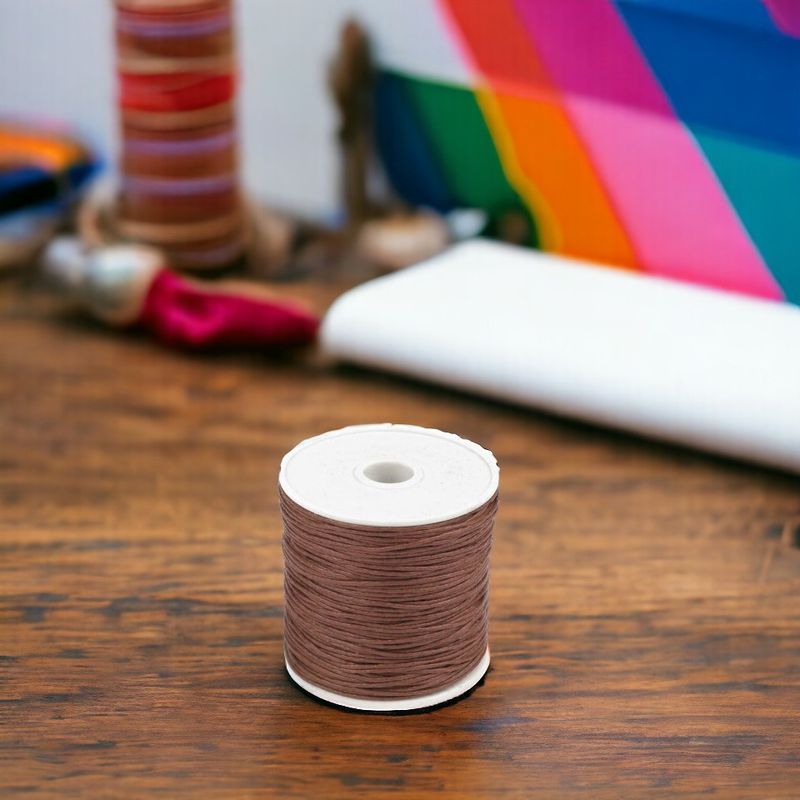 Casa si Gradina - Decoratiuni - DIY - Articole mercerie - Snur din bumbac cerat Crisalida, diametru 1 mm, lungime 20 m, Maro - Infinity.ro