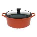 Casa si Gradina - Bucatarie si vesela - Vase pentru gatit - Oale si cratite - Oala din aluminiu turnat cu capac, Ella Home, visinie, 6.3L, 28 cm - Infinity.ro