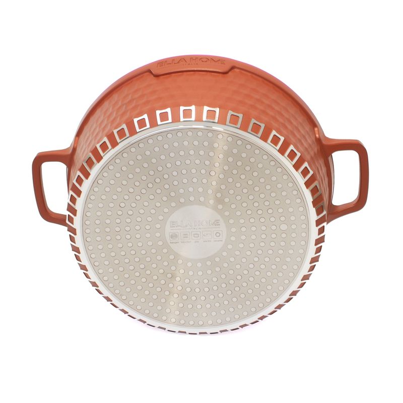 Casa si Gradina - Bucatarie si vesela - Vase pentru gatit - Oale si cratite - Oala din aluminiu turnat cu capac, Ella Home, visinie, 6.3L, 28 cm - Infinity.ro