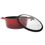 Casa si Gradina - Bucatarie si vesela - Vase pentru gatit - Oale si cratite - Oala universala din aluminiu turnat cu capac, visinie, 6.3L, 28 cm - Infinity.ro