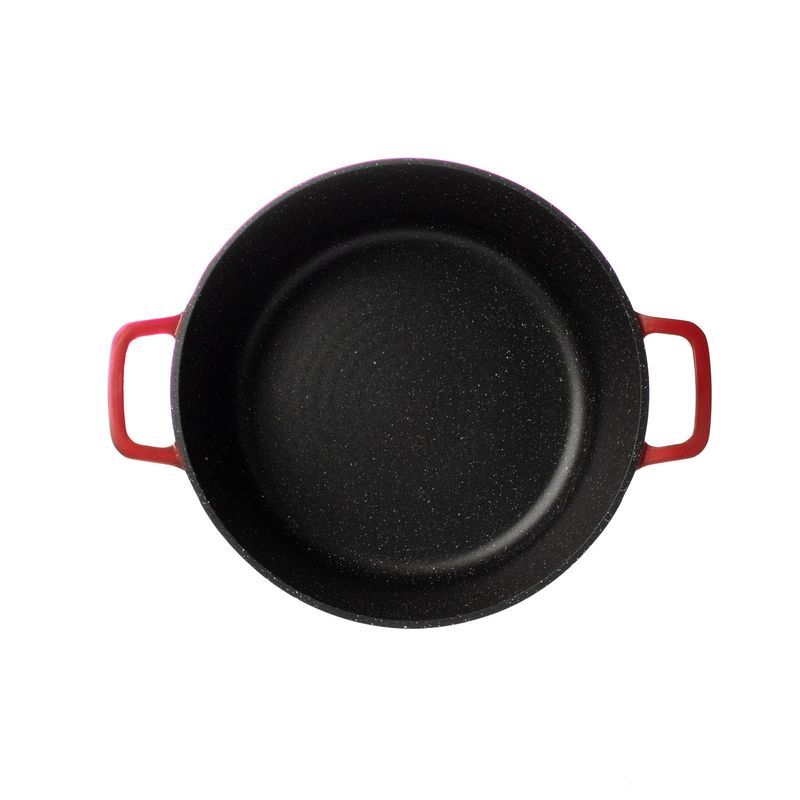 Casa si Gradina - Bucatarie si vesela - Vase pentru gatit - Oale si cratite - Oala universala din aluminiu turnat cu capac, visinie, 6.3L, 28 cm - Infinity.ro