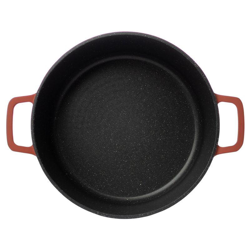 Casa si Gradina - Bucatarie si vesela - Vase pentru gatit - Oale si cratite - Oala din aluminiu turnat cu capac, Ella Home, visinie, 6.3L, 28 cm - Infinity.ro