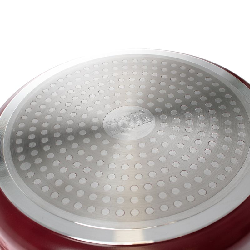 Casa si Gradina - Bucatarie si vesela - Vase pentru gatit - Oale si cratite - Oala universala din aluminiu turnat cu capac, visinie, 6.3L, 28 cm - Infinity.ro