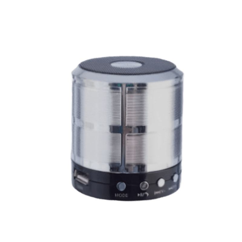 TV, Audio-Video si Foto - Portabile audio - Boxe portabile - Mini boxa portabila, Corp metalic, Bluetooth, Miscro-SD, Radio, Aux, Culoare Argintiu - Infinity.ro