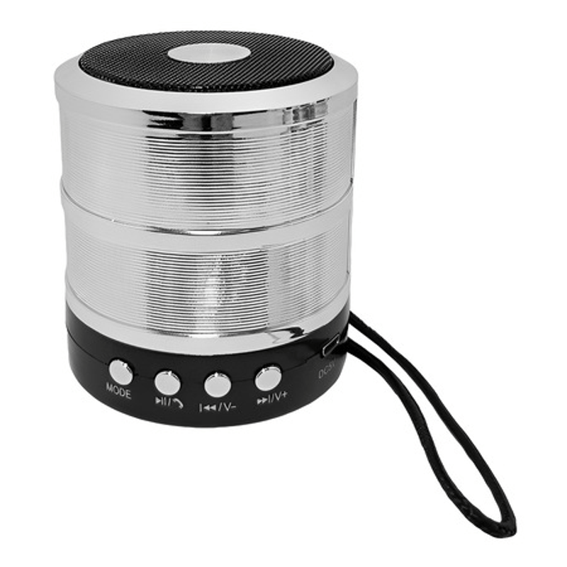 TV, Audio-Video si Foto - Portabile audio - Boxe portabile - Mini boxa portabila, Corp metalic, Bluetooth, Miscro-SD, Radio, Aux, Culoare Argintiu - Infinity.ro