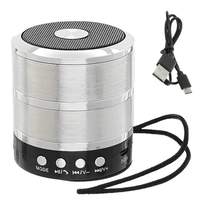 TV, Audio-Video si Foto - Portabile audio - Boxe portabile - Mini boxa portabila, Corp metalic, Bluetooth, Miscro-SD, Radio, Aux, Culoare Argintiu - Infinity.ro