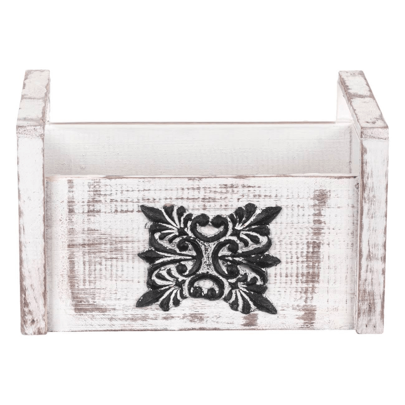 Casa si Gradina - Decoratiuni - Obiecte decorative - Accesorii decorative - Ladita Decorativa din Lemn Alba Vintage 26x18x15.5cm ABYZ - Infinity.ro