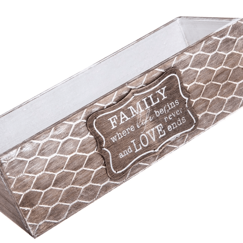 Casa si Gradina - Decoratiuni - Obiecte decorative - Accesorii decorative - Ladita Decorativa din Lemn Family 28x10x8cm ABYZ - Infinity.ro