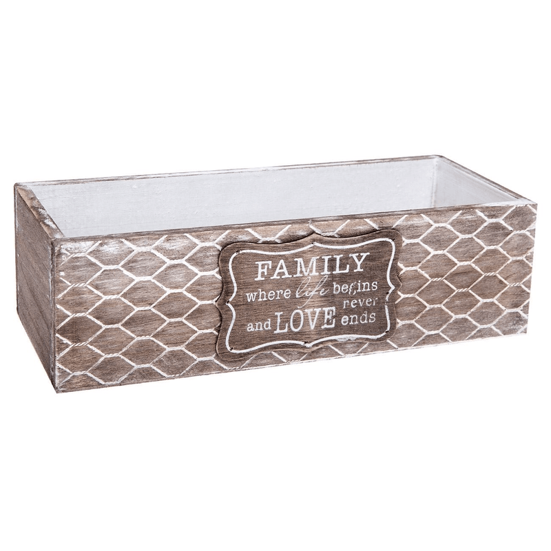 Casa si Gradina - Decoratiuni - Obiecte decorative - Accesorii decorative - Ladita Decorativa din Lemn Family 28x10x8cm ABYZ - Infinity.ro